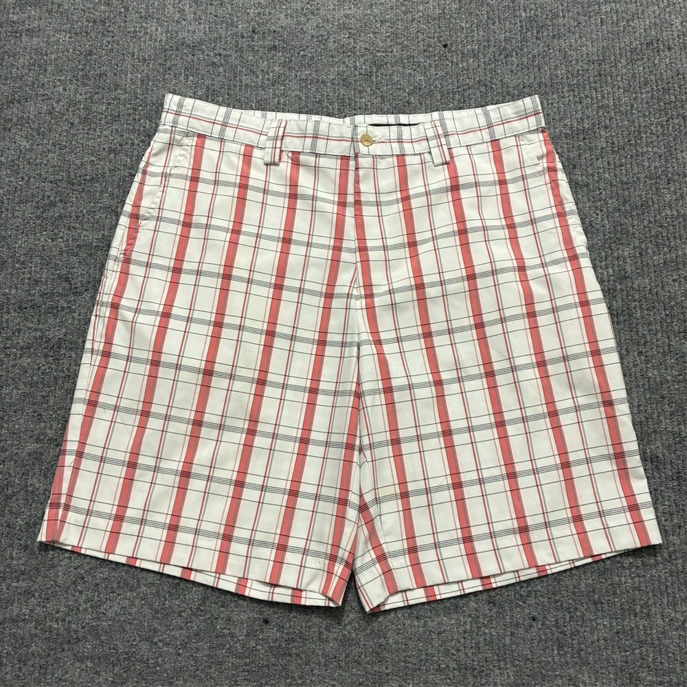 IZOD Perform XFG Mens Shorts Size 36 Plaid Flat Front Outdoor‎ Mid Rise